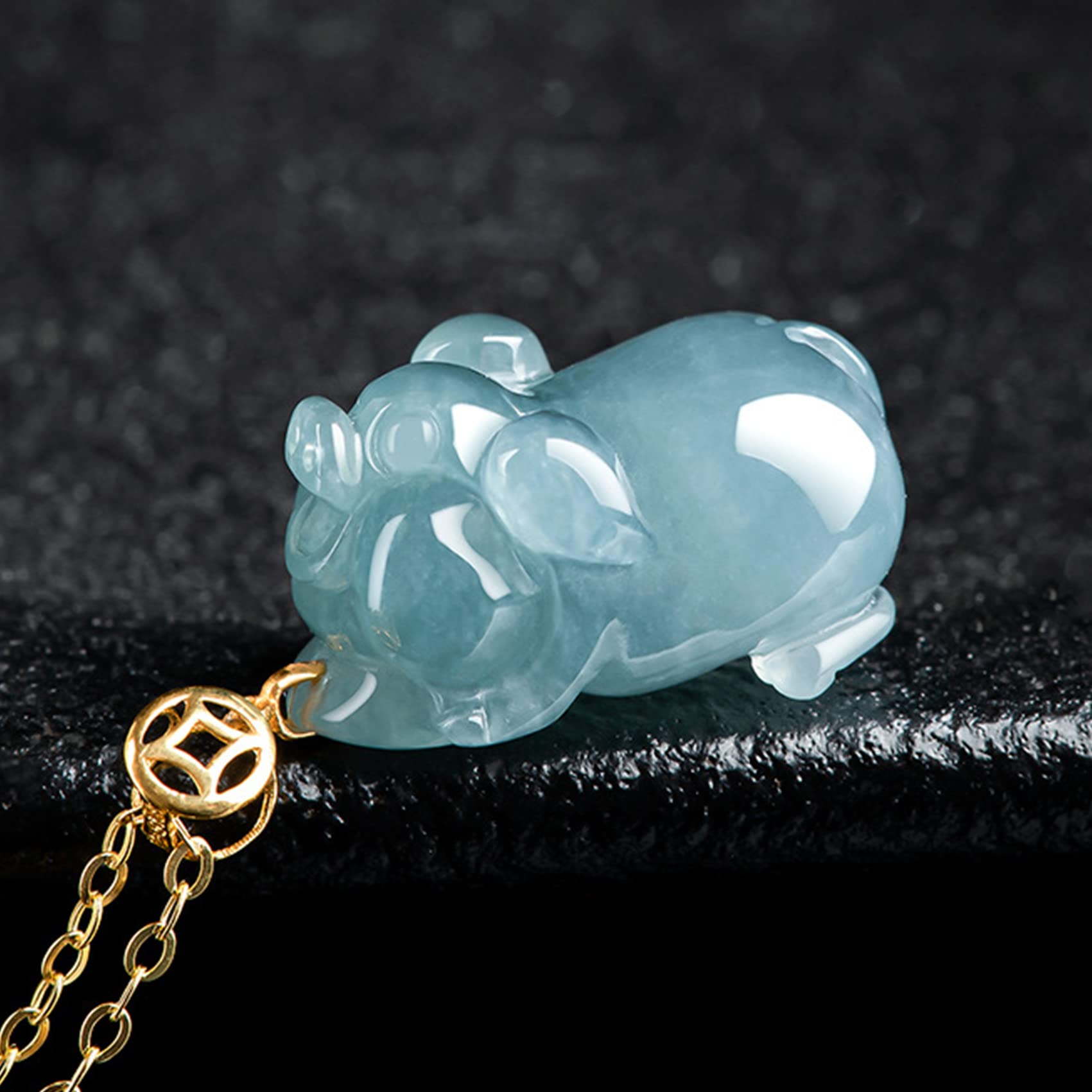 collana Ciondolo Maiale Zodiaco Smeraldo Naturale Feng Shui Ricchezza Monete Antiche Cinesi Signore Collana Portafortuna Talismano Prosperità Denaro Buona Fortuna Amicizia Regalo Giorno Laurea 2022 Nu