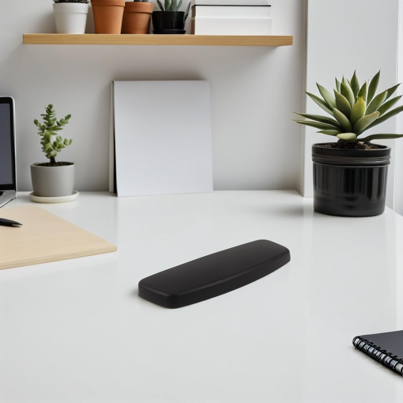 ABOOFAN 2 Pezzi Braccioli di Ricambio per Sedia da Ufficio in Pelle Pu Nero, Design Ergonomico e Struttura Robusta per Poltrona da Gioco e Sedia Computer