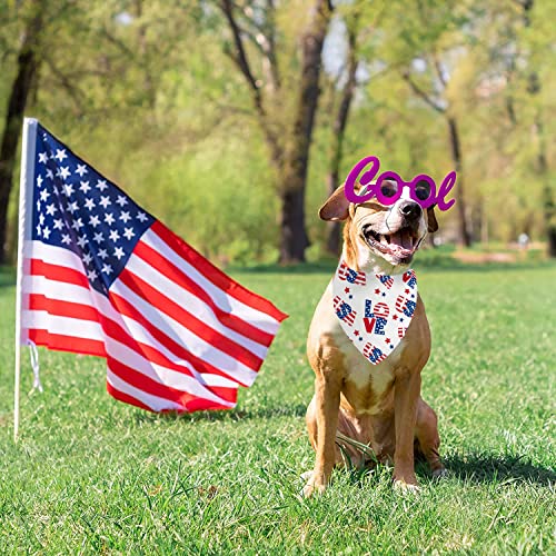4Th Of July Dog Bandanas, 2 Pcs Memorial Day American Flag Dog Outfits Triangle Reversible Puppy Scarf Premium Durable Fabric, Independence Day Bandana For Medium And Large Dogs #TOP6