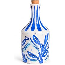 El Yap m  Seramik Zeytinya  ve Sirke  i esi, Do al Mantar T pal  Ya danl k Sirkelik, El Boyamas  Dekoratif Sos  i esi, 320 ml Bal k Desenl  Dekorat f S v  Organizeri