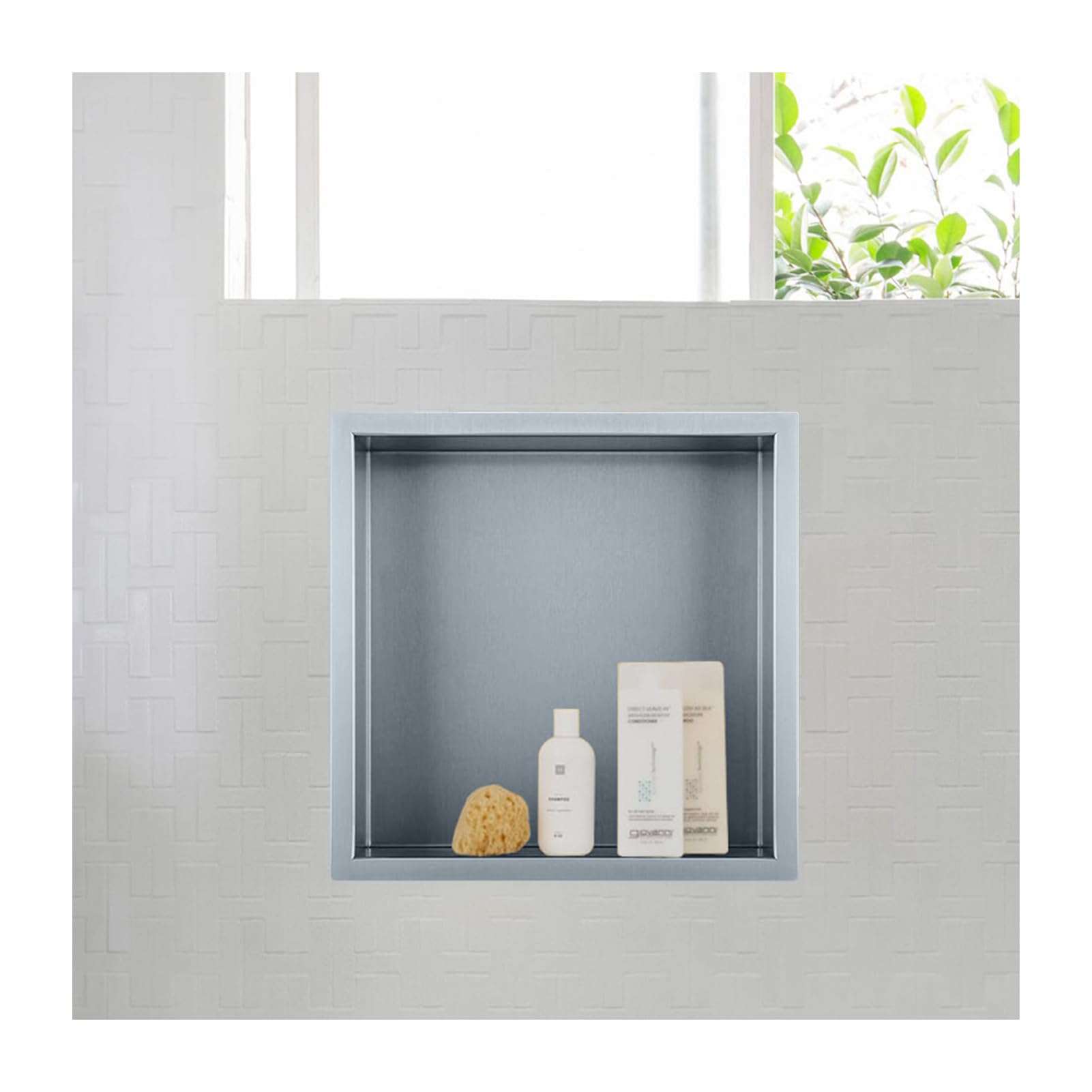 Brushed 304 Stainless Steel Shower Niche - Recessed Wall Shelf Caddy Square Storage Rack for Bathroom 12 5x4
