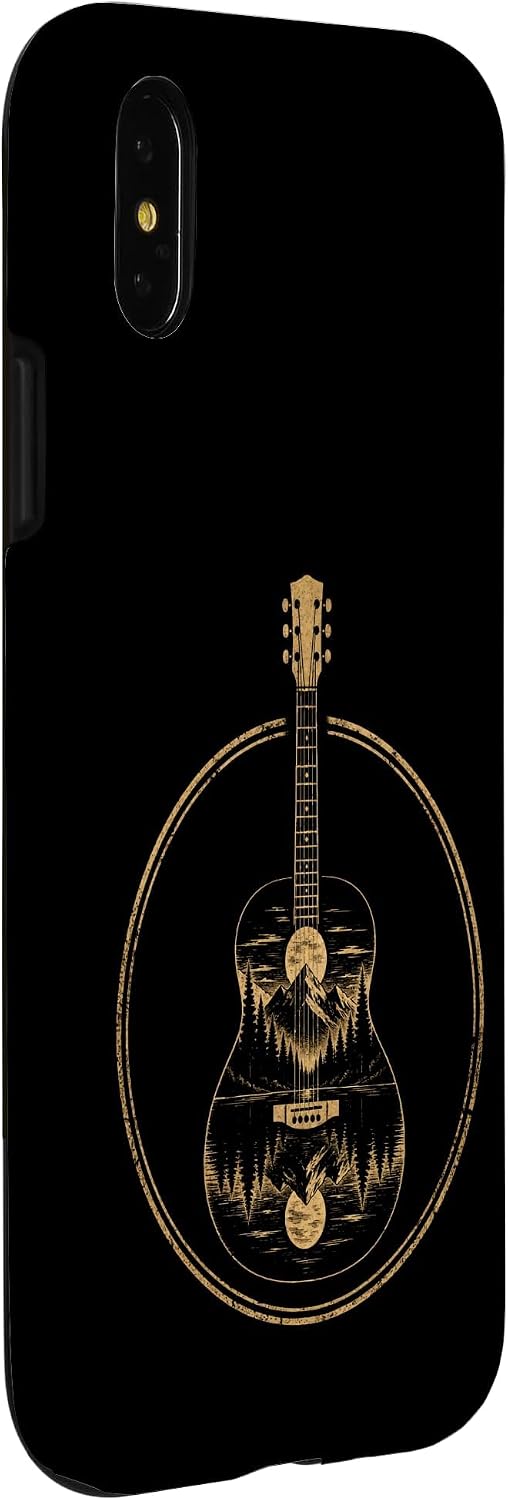 Guitar Mountain Badge Emblem Nature Music Guitarist Gift Case for iPhone X/XS image 3