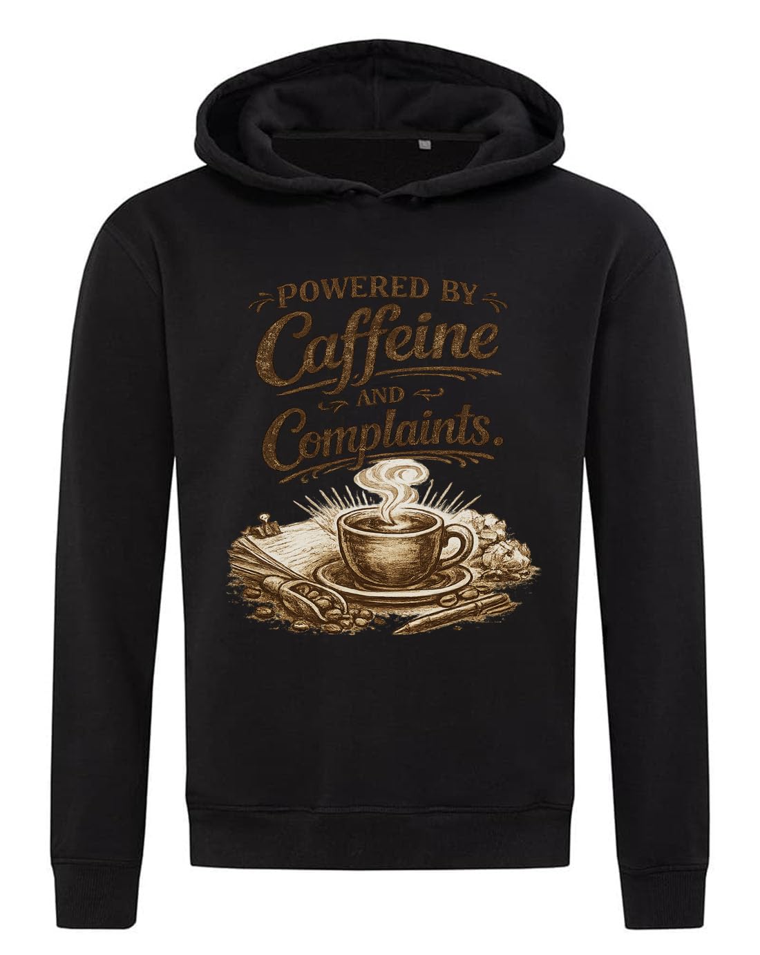Motywacyjny cytat o Coffee Energy bluza z kapturem bluza z kapturem mieszanka bawełny czarna