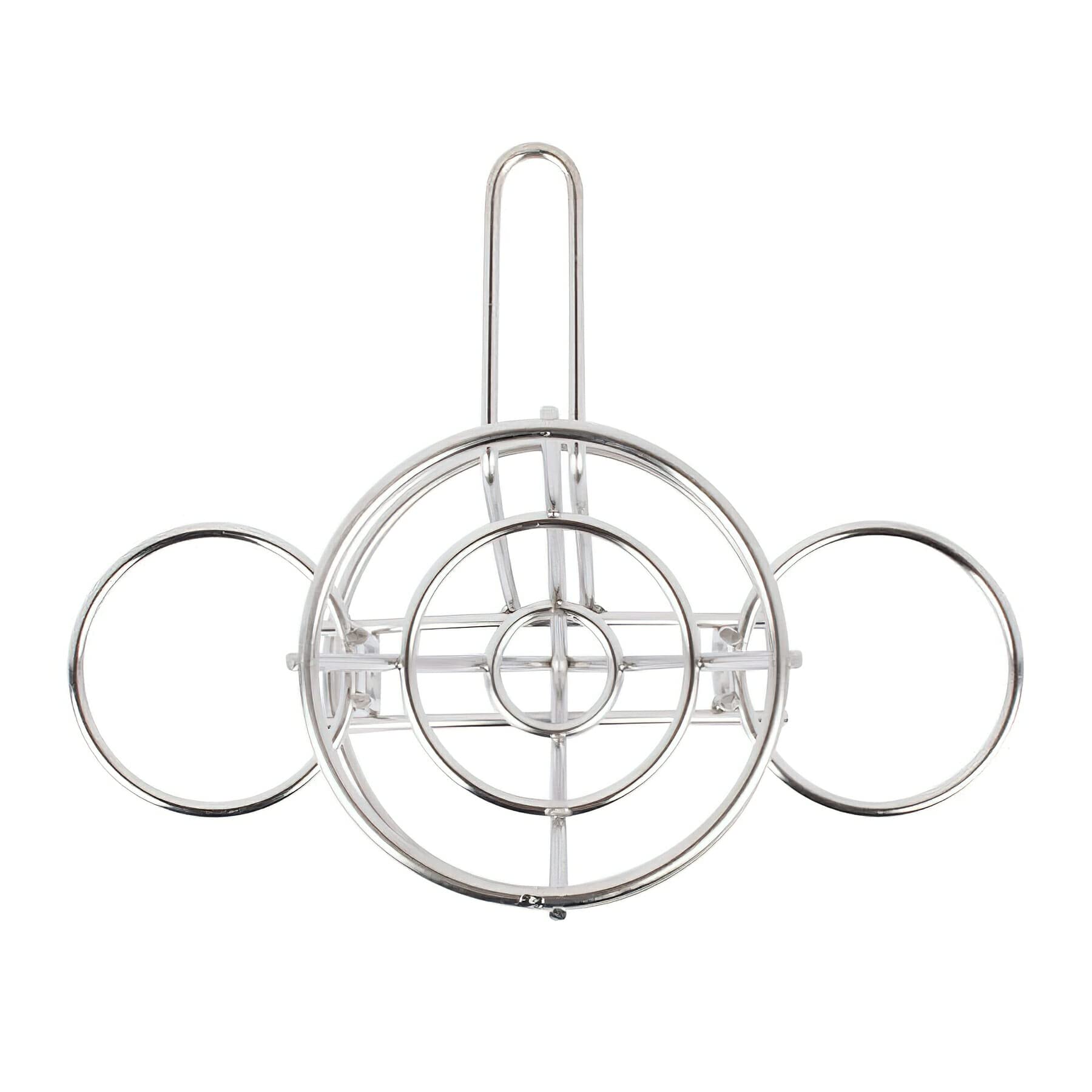 G.E.T. Enterprises 4-96282 Cone French Fry Holder with Two Sauce Cup Holders, Stainless steel