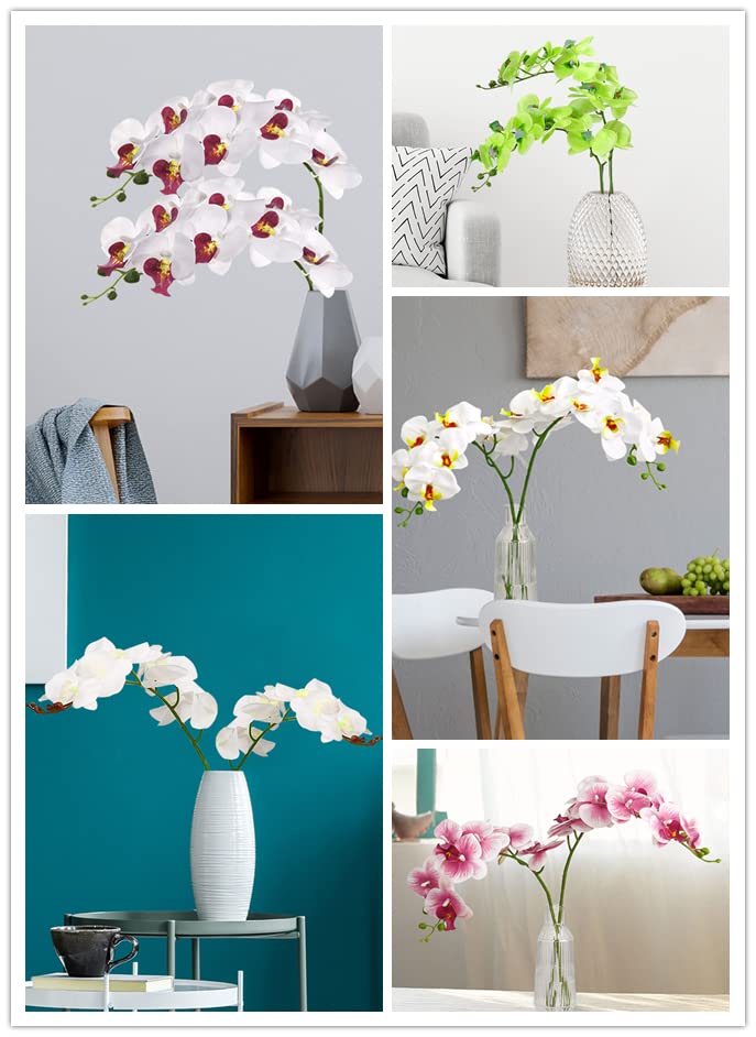 Amazon｜ホワイトオーキッド 造花 38インチ オーキッド 茎 2個