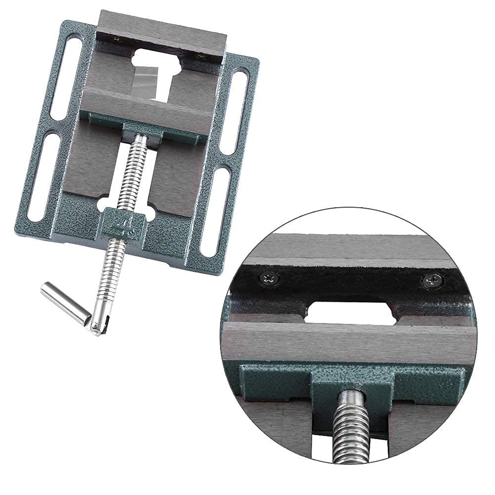 Étau de perceuse à colonne 4 pouces Étau de banc de mécanicien Pince de dessus de table Presse à serrure de verrouillage Base pivotante Étau de serrage de pince de banc de machine, 7,28 x 6,53 x