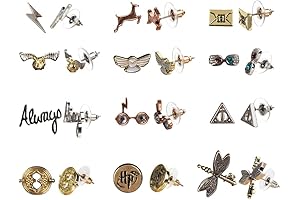 Harry Potter Hogwarts Symbols: Mystical Zinc Alloy Earrings Set for Enchanting Witches and Wizards