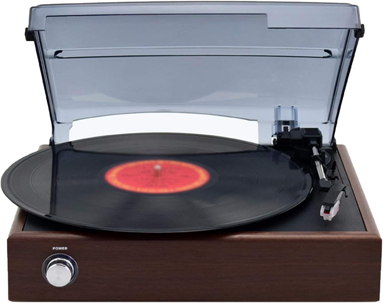Lettore di vinili 2 Altoparlanti incorporati, Giradischi a Tre velocità, Giradischi per Dischi in Vinile Supporto Riproduzione di Dischi in Vinile/Uscita Linea in Uscita, Marrone
