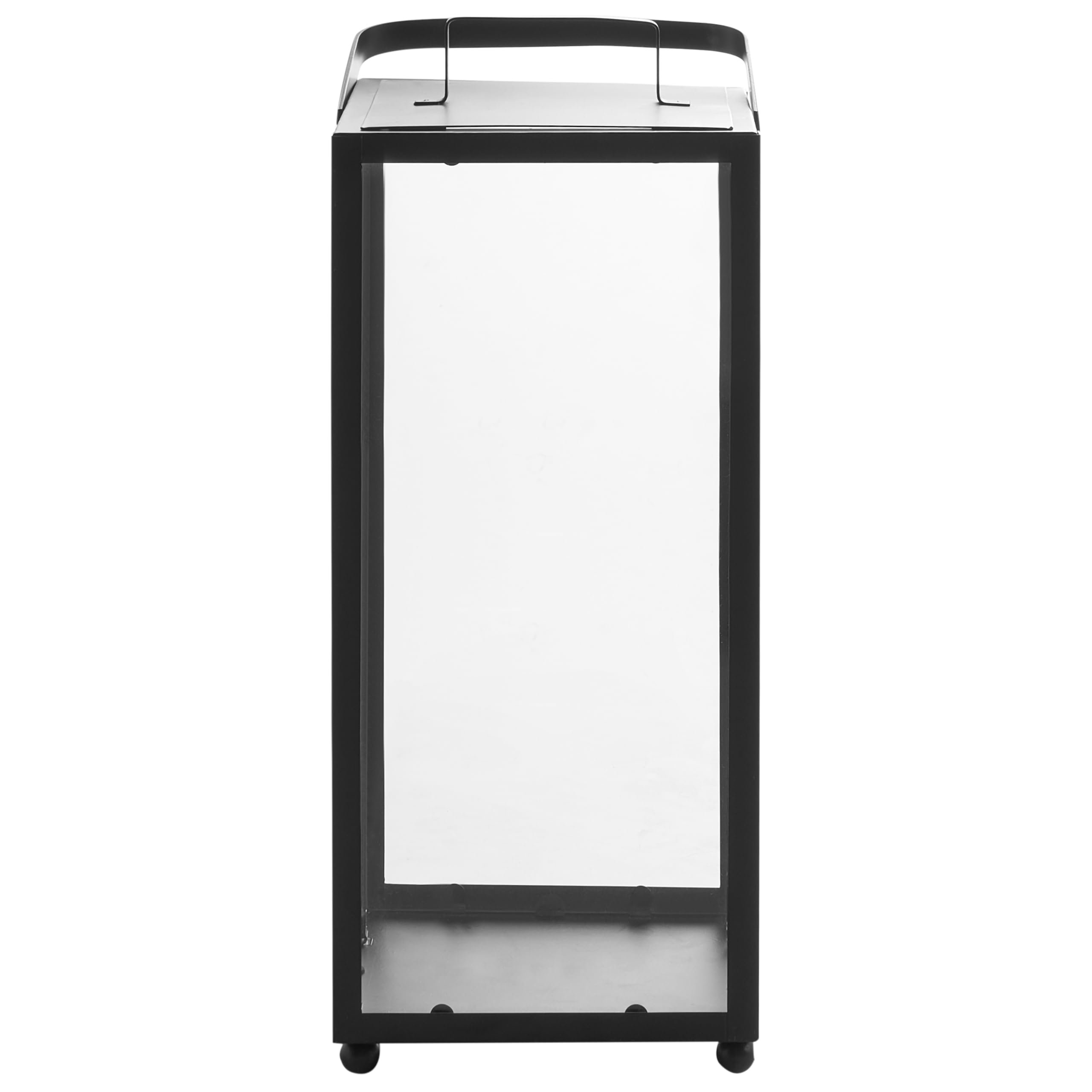 Windlichtlaterne Laterne Dekolaterne schwarz Metall Glaseinsatz H: 41 cm Lepar