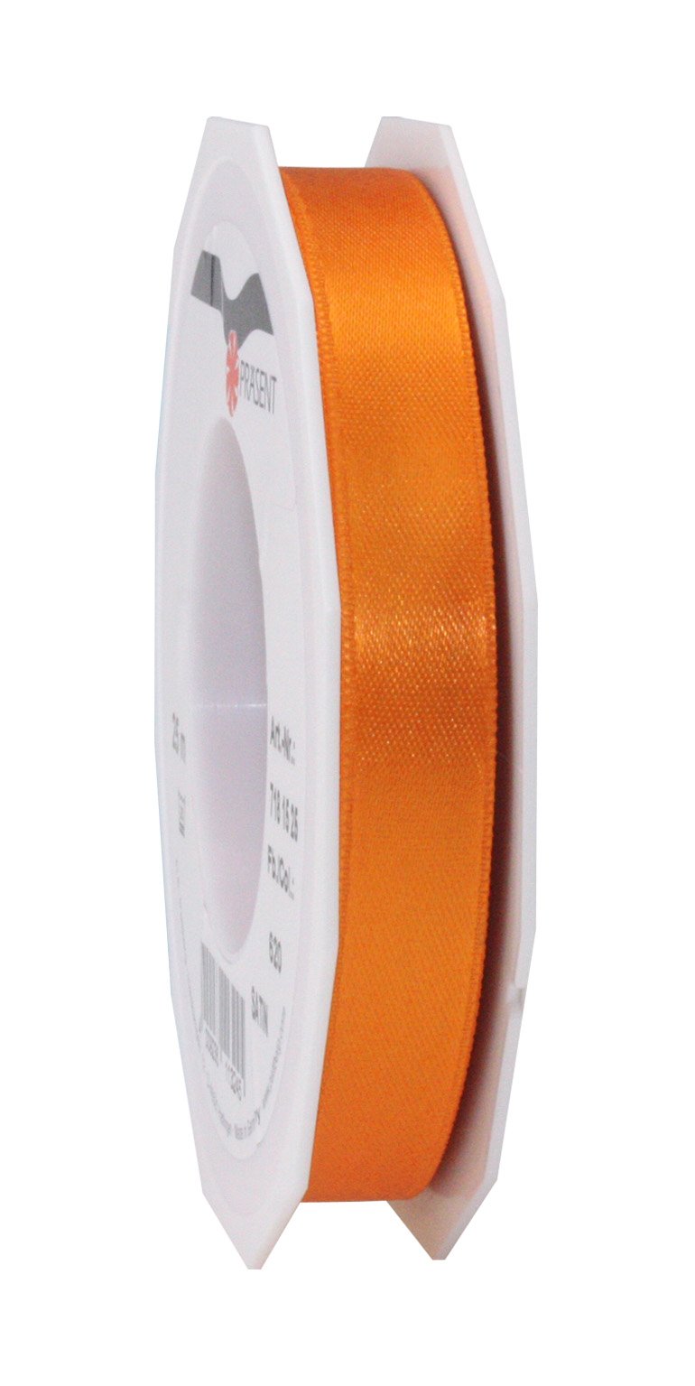 PRÄSENT C.E. Pattberg SATIN orange gift ribbon, 27 yards for Wrapping Gifts, 0.59 inches width, Ribbon for Decorating & Crafting, Decorative Ribbon for Gifts, for every occasion