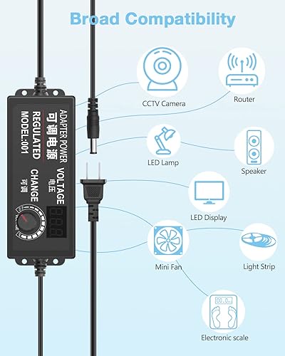 Miniatura 2 de Aclorol Adaptador de CA universal 3V-24V 3A 72W Fuente de alimentación ajustable DC 3V 5V 6V 9V 12V 24V 100-240V Convertidor CACC Varios conmutación