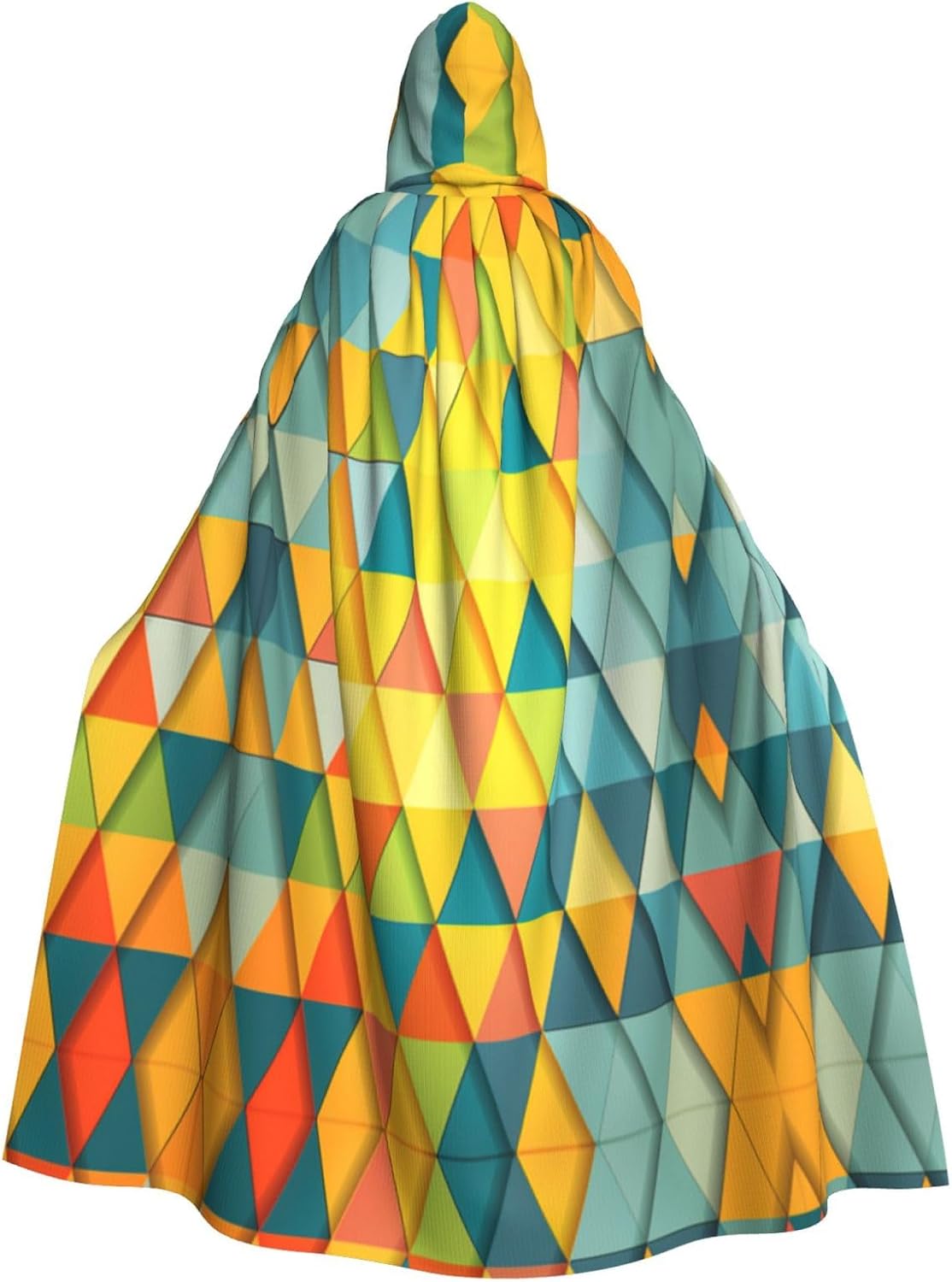 SSIMOO Colorful Triangle Enchanting Adult Hooded Cape for Halloween and Party Costumes-Fashionable Women's Robes,Capes