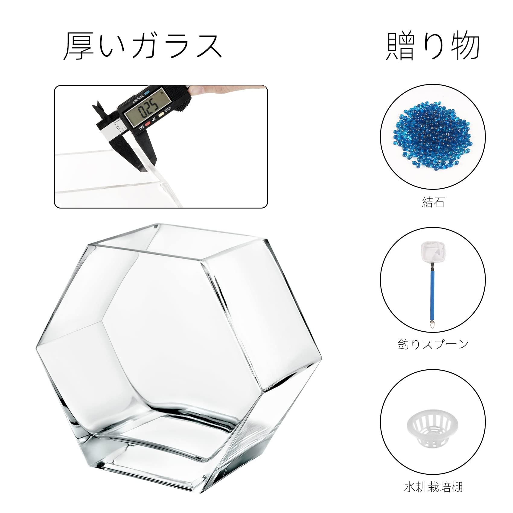 Amazon | XIEESANN金魚鉢 水槽 容量約1.2リットル 小シンク 苔