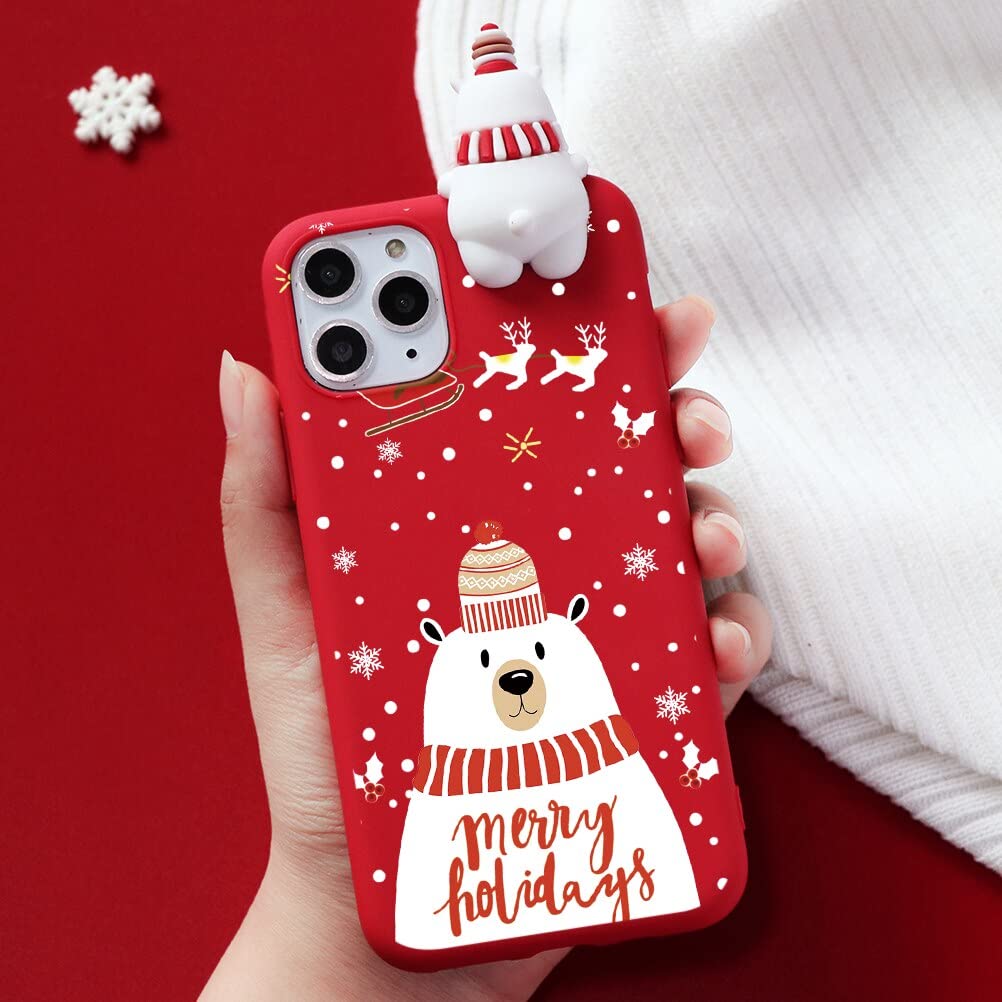 Yoedge 2 Piezas Fundas Para Xiaomi Redmi 9A (4G) 6,53", Navidad Carcasa Silicona Con Alce Papá Noel Dibujos Patrón, Ultrafina Suave Antigolpes Protección Case Cover, Alce