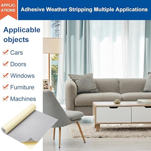 Miniatura 5 de BENECREAT Rollo de espuma EVA autoadhesivo de 0.039 in de grosor, hoja acolchada de espuma de 78.7 x 11.8 pulgadas para proteger muebles, relleno de