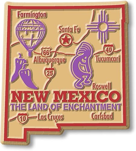 Imán gigante del estado de Nuevo México por Classic Magnets, 2.8 x 3.1 pulgadas, recuerdos coleccionables y regalos fabricados en los Estados Unidos