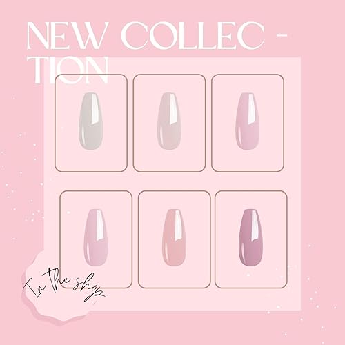 Miniatura 6 de Arte Clavo Juego de 6 esmaltes de uñas de gel de 0.3 onzas líquidas, tonos de piel, rosa, marrón, neutro, colección Soak off, colección de manicura,