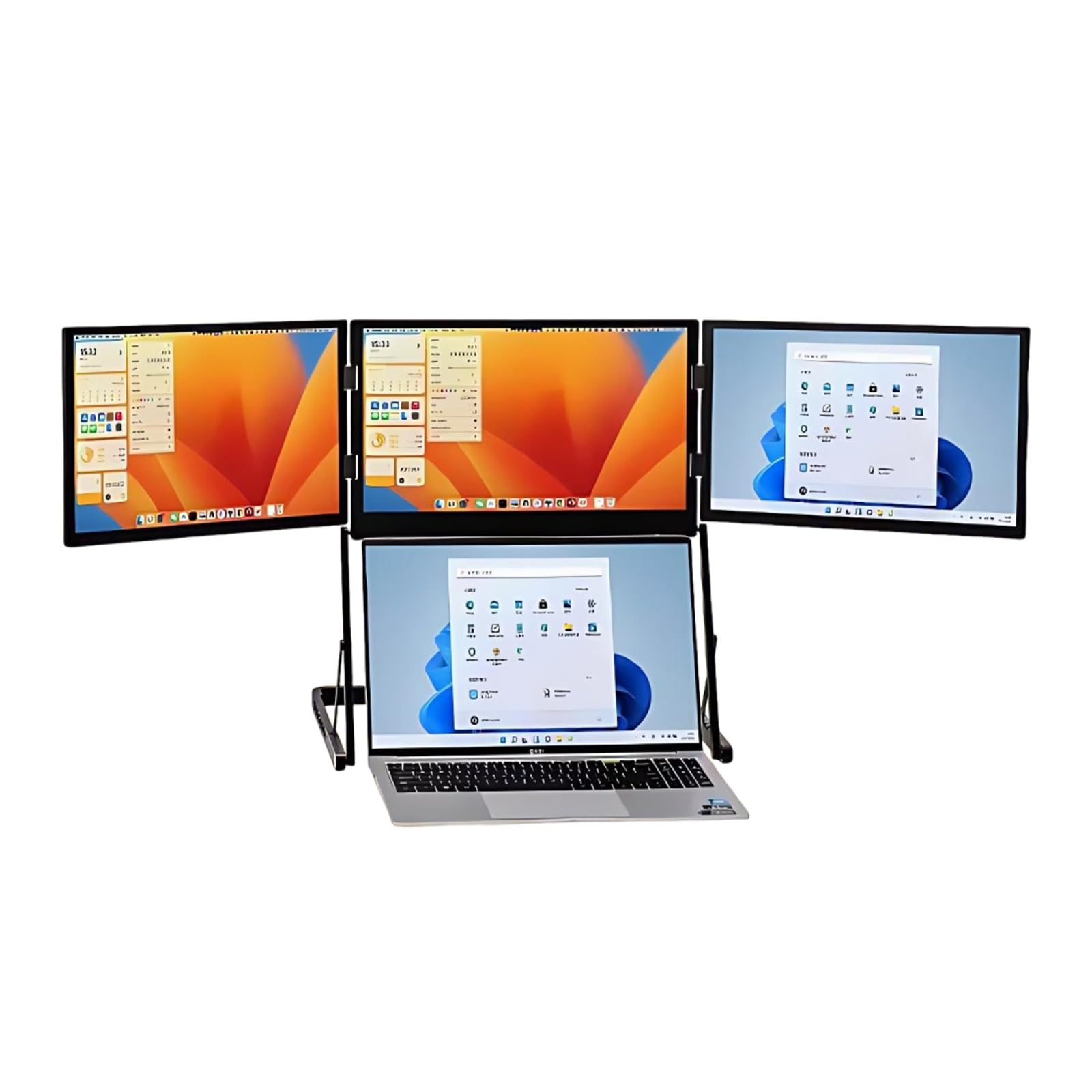 Monitor Portatile per Laptop 15,6 Pollici FHD 1080p Espansione Schermo per Laptop Ideale per Multitasking, Lavoro Remoto e Viaggi Di Lavoro con Tre Schermi
