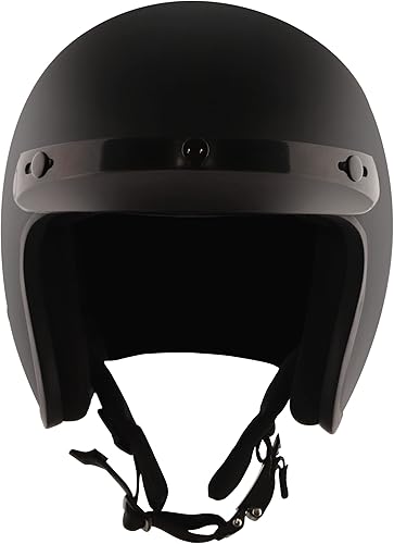 Miniatura 2 de Detour Helmets D.O.T. - Casco ligero 34 negro plano para motociclistas con visera extraíble