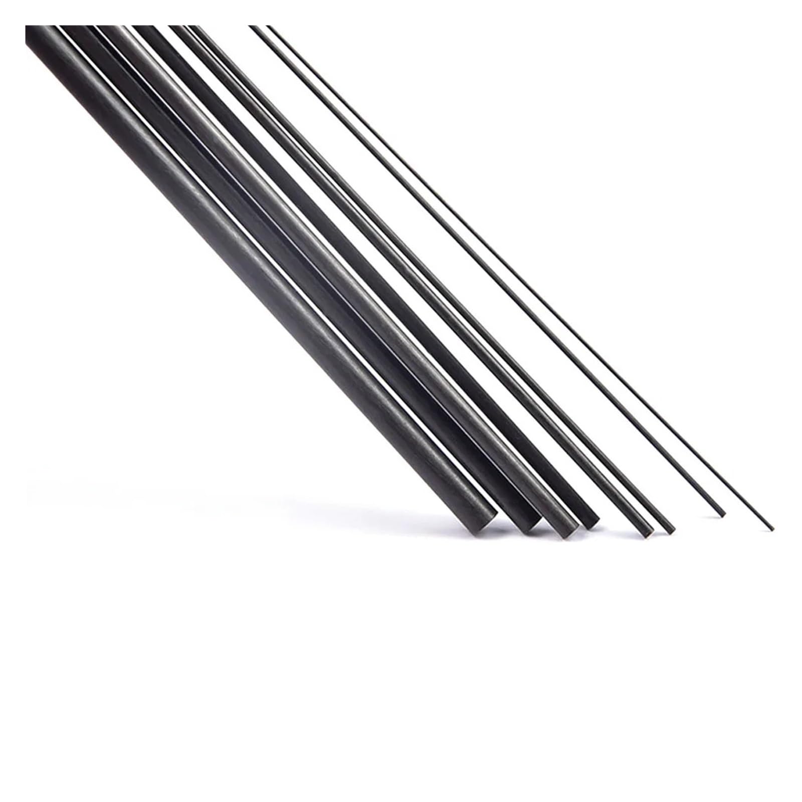 10 Stück Kohlefaserstäbe, 1000 mm Länge und Durchmesser 0,5 mm - 7 mm, rund, massiver Kohlefaserstab zur Befestigung und Verstärkung(2.5x1000mm 10pcs)