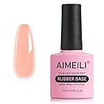 AIMEILI Hema Free Rubber Base Gel For Nails, Soak Off U V LED Clear Sheer Gel Nail Polish, 4 in 1 Nail Strengthen/Enhance/Base Coat/Color - (449) 10ml