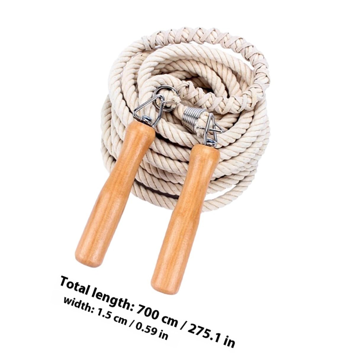 ORFOFE Cuerda para Saltar de Lino Mango de Madera, 7 Metros para 5-7 Personas, Cuerda de Resistencia Grupal para Ejercicio al Aire Libre y Clases de Fitness