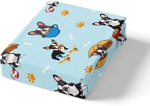 Vista 84 de Feelyou Funda de edredón de perro de dibujos animados, juego de ropa de cama para niños y niñas, perros y flores, funda de edredón con plantas Multi