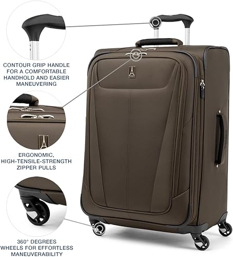 Miniatura 2 de Travelpro Maxlite 5 Softside - Equipaje expandible con 4 ruedas giratorias, maleta ligera, para hombres y mujeres, Moca