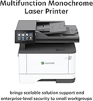 Vista 2 de Lexmark MX432adwe Impresora láser monocromática, dúplex integrado, volumen de página mensual recomendado: 800-8,000 páginas, velocidad de impresión