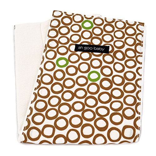 Ah Goo Baby Burp Cloth 100% Cotton, Unisex, 14 \, White Choc Circles Pattern