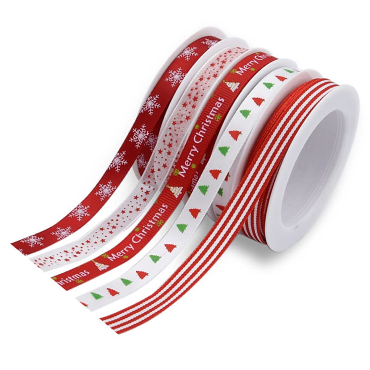 NUOBESTY 3-teiliges Set Geschenkverpackungsbänder Geschenkband Geschenkbänder Weihnachtsdekoration Bänder Für Partydekor Weihnachtsband Rotes Drahtband Bänder Für Diy Eberesche Drucken