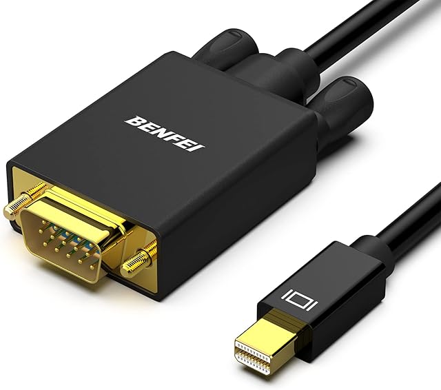 BENFEI Mini Displayport to VGA Cable, 1.8M Thunderbolt to VGA Gold-Plated Cord Compatible for MacBook Air 2010-2017, MacBook Pro 2010-2015,Mac Mini 2010-2014, Surface pro 1/2/3/4