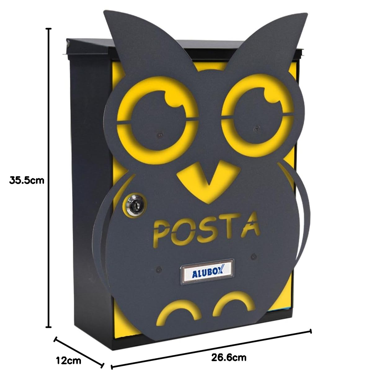 Alubox Gufo Cassetta Postale Mia con Sportello, Multicolore