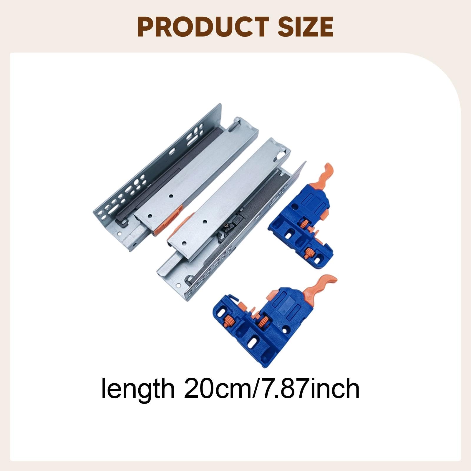 predolo Guide per cassetti, ferramenta, facili da usare, 1 paio, kit di guide per cassetti resistenti in metallo per cassettiera, cucina, armadio, Buffering