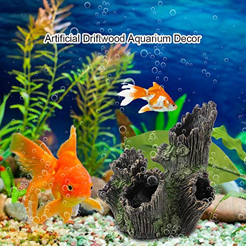 Ftvogue Acquario Driftwood, Arredo per Acquario Oggetti Artificiale Legno Tronco d'albero Radice Gamberetto Spawning Terra Cave Fish Tank Vivarium Decorazione(01) - Image 6