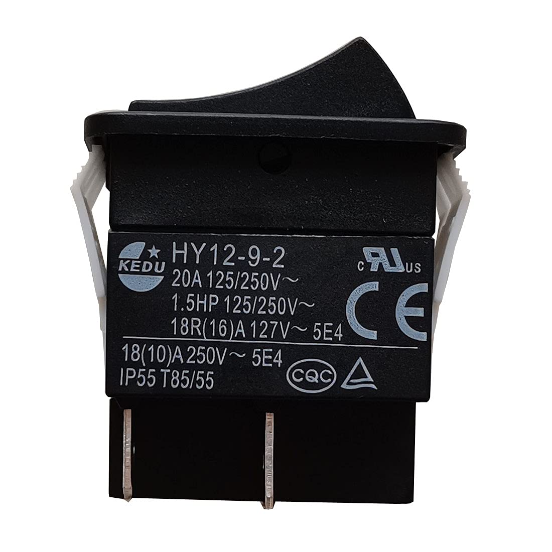 KEDU HY12-9 Series Rocker Switch Push Button Switches for Household Electrical Appliances and Similar Device,125/250V 20A HY12-9-2 (HY12-9-2)