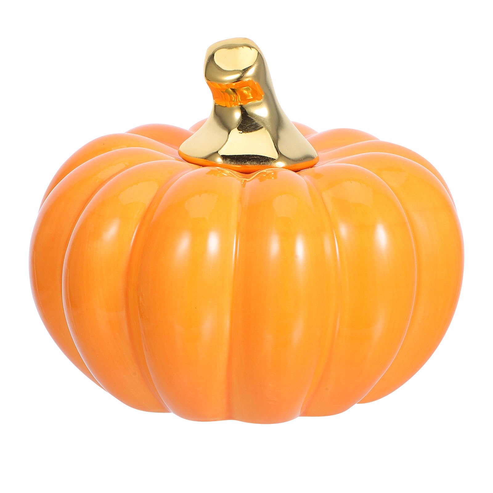 Calabaza de cerámica naranja para decorar tu mesa de Halloween con un toque otoñal único