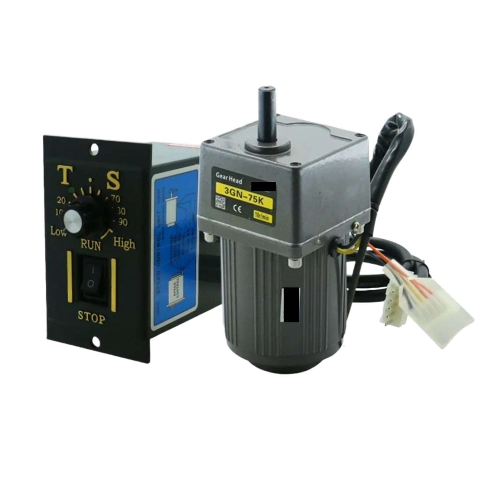 ANERTQUIH Motor 15W AC 220v 50 / 60hz Single-Phase Asynchronous Induction Shaft 10mm + Speed Controller 1350RPM DC(0-70rpm)