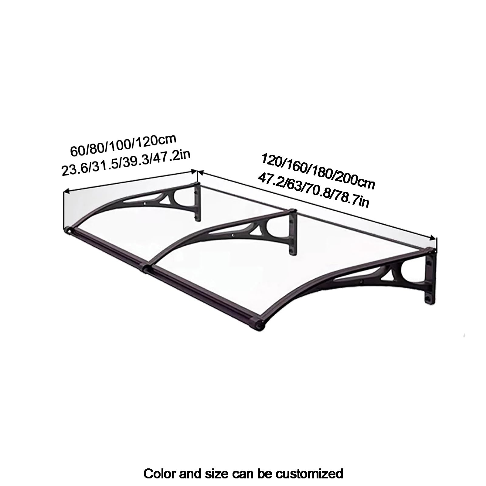 Marquesina Puerta Exterior, Toldos de Ventana de Aluminio, Entrada Tejadillo Arqueada Toldo con Fregadero, Cubierta Refugio de Policarbonato, Tejadillo Proteccion Lluvia Jardin (Color : Cl