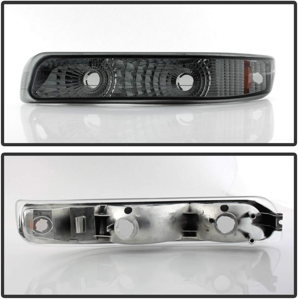 AKKON - For 99-02 Silverado 00-06 Suburban Tahoe Truck SUV Smoked Lens Front Bumper Turn Signal Light Lamp Set Pair LH+RH