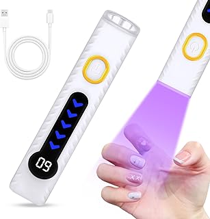Lâmpada de Unhas Semipermanentes, Mini Lâmpada de Unhas UV, Secador de Unhas Portátil e Recarregável com Temporizador 20/60S para Manicura, Resina de Extensão Gel DIY Arte de Unhas para Secagem