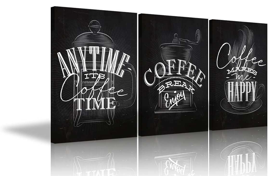 3 Piece Kitchen Pictures Wall Decor Kitchen Wall Art Canvas Dining Room Decor for Wall Coffee Kitchen Decor Coffee Wall Decor Inspirational Canvas Wall Art for Dining Room Decor (16''Wx24''Hx3pcs)