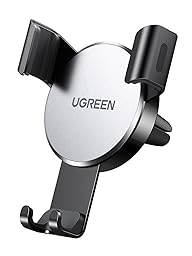 UGREEN Support Téléphone Voiture Gravité Grille Aération Porte Smartphone Voiture Ventilation Accroche Téléphone Auto Compatible avec iPhone 17 Pro Max Air 16 15 14 Galaxy S25 Ultra S24 (Gris)