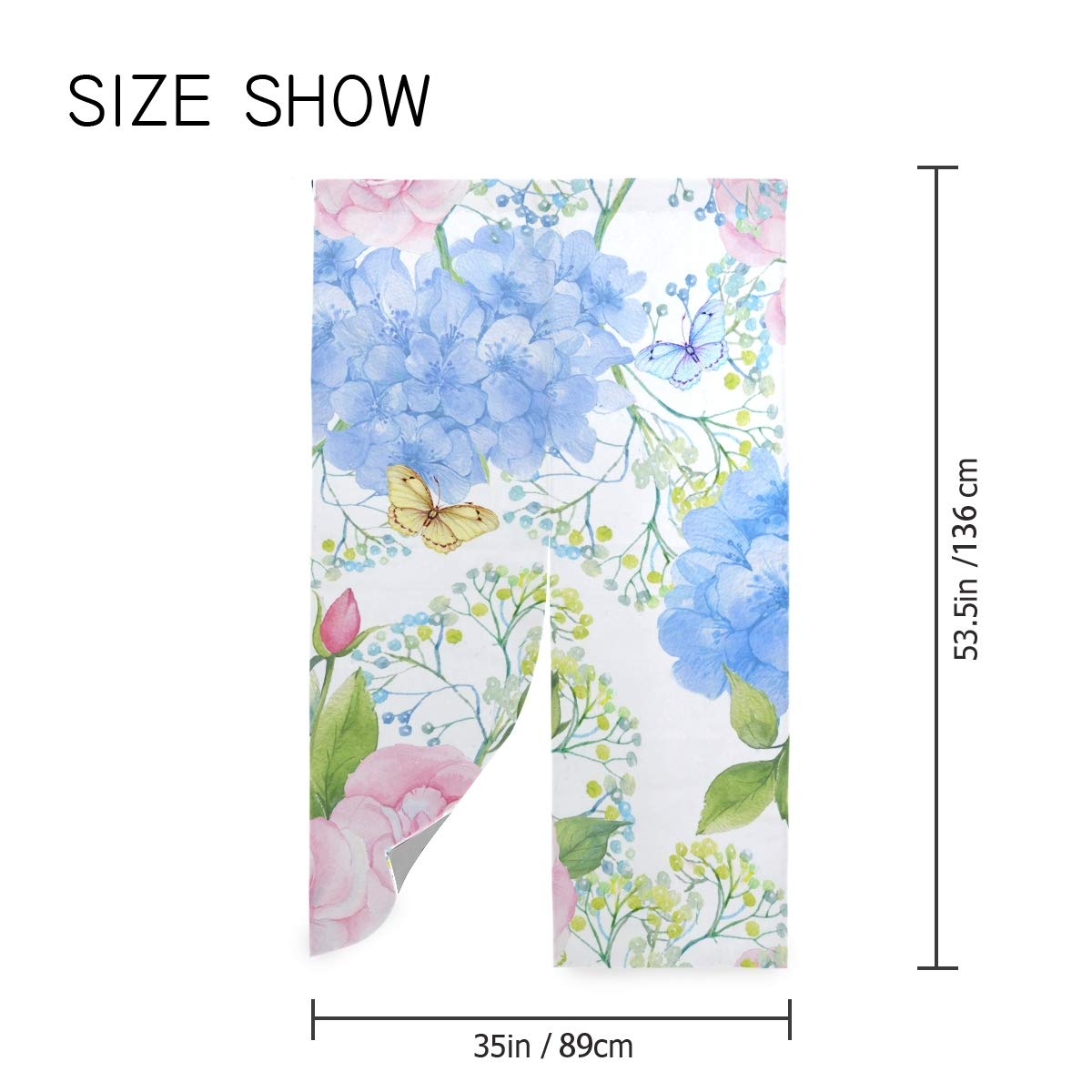 Amazon｜カオリヤ のれん あじさい柄 紫陽花柄 花柄 暖簾 幅89×丈136cm
