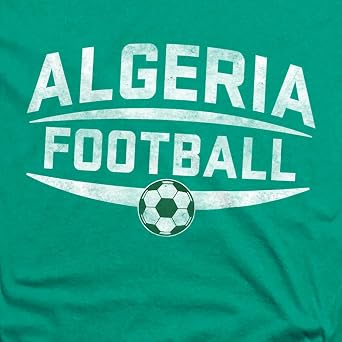 Popfunk Algeria International Futbol Country Pride Vintage Soccer Ball Unisex Adult Heather T Shirt