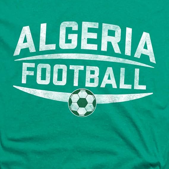 Popfunk Algeria International Futbol Country Pride Vintage Soccer Ball Unisex Adult Heather T Shirt
