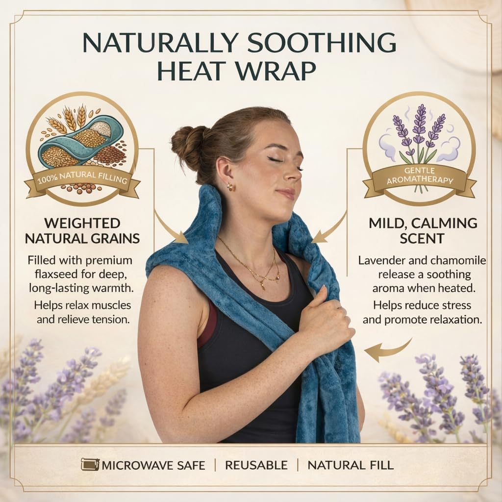Microwavable Ultimate Body Wrap – 68" x 10" Extra‑Long Moist‑Heat Heating Pad, Reusable Microwave Heat Wrap for Neck, Shoulders, Back, Abdomen & Full‑Body Relief