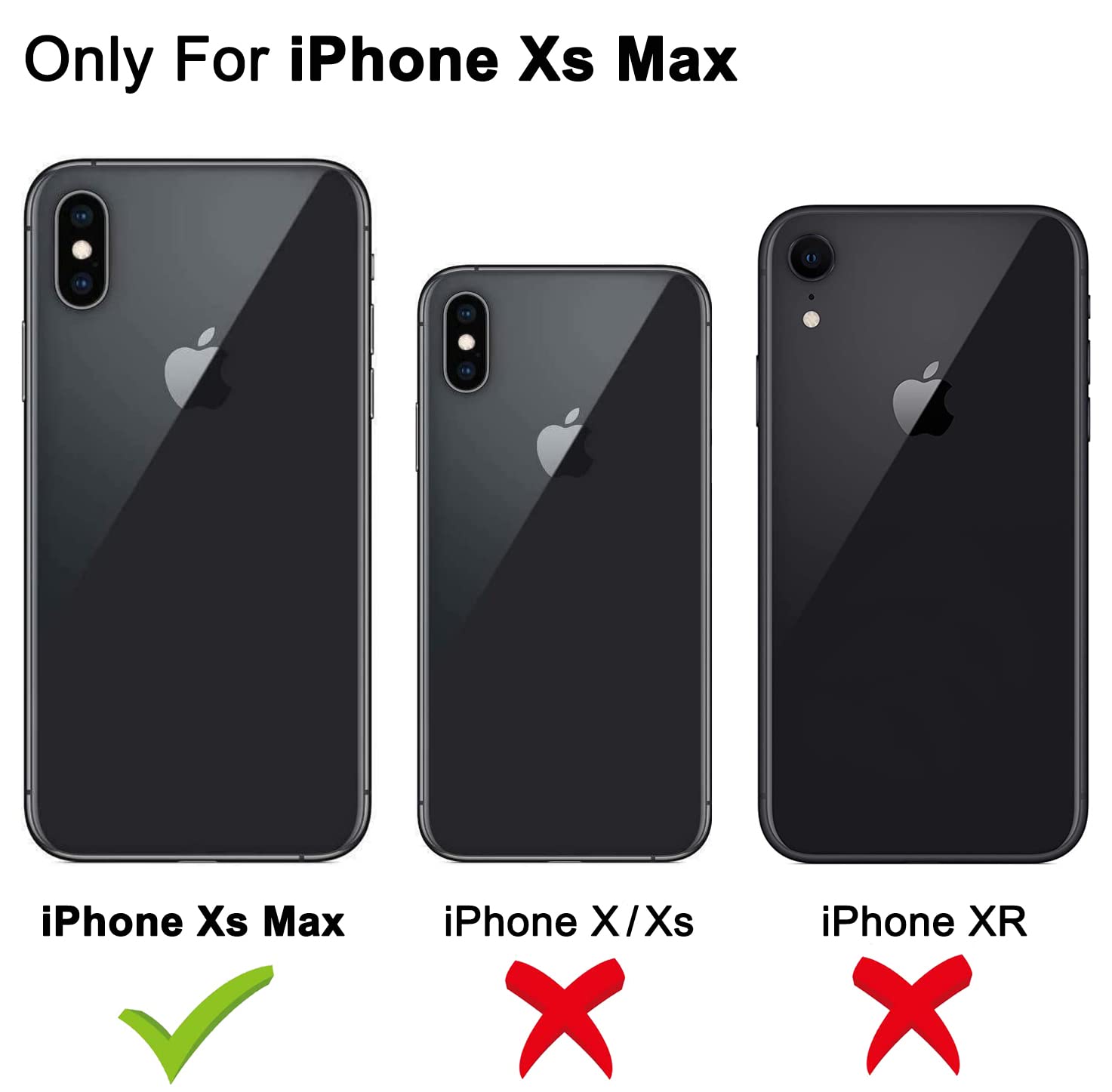 Holster Case for iPhone Xs Max, [HEAVY DUTY] 4 in1 Rugged Shorkproof Cover with Kickstand/Screen Protector for Apple iPhone Xs Max (2018) (Black-II)