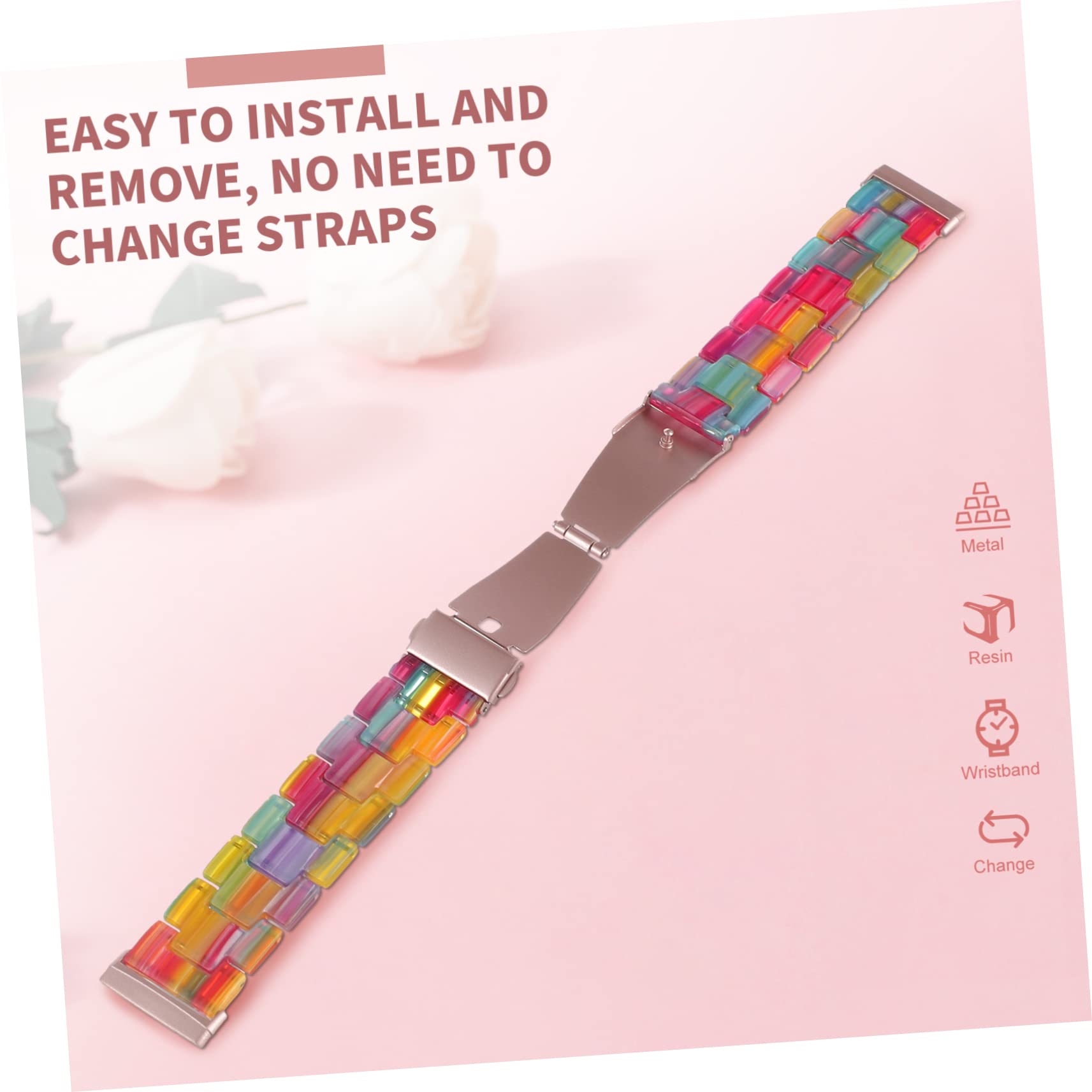 HOMSFOU 2 Pz Cinghia Scrunchie Con Bande Sensoriali Cinturino Da Polso Cinturini a Sgancio Rapido Fascia Per in Metallo Rilascio Rapido Pu Elasticità Mancare Banda Elastica Resina