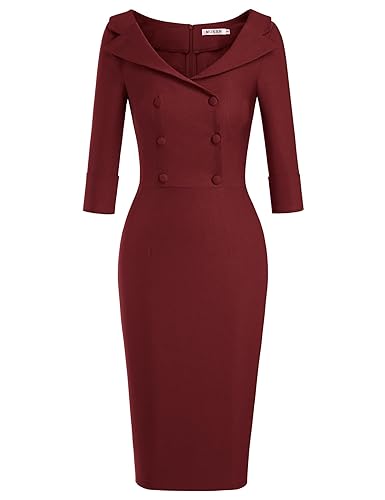 MUXXN Women's Classic Vintage Sweetheart Neckline Cocktail Prom Tea Dress